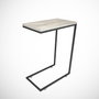 Hanah Home Sea Oak Mesa Auxiliar Industrial Roble Tablero Melamina Metal Ruedas 46x62x26cm