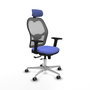 PIQUERAS Y CRESPO Silla de oficina Jorquera con mecanismo Sincro/Traslack, Azul claro y Gris