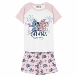 Pijama Corto Single Jersey Stitch Rosa