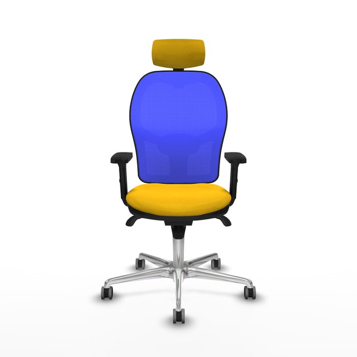 PIQUERAS Y CRESPO Silla de oficina Jorquera con mecanismo Sincro, Amarillo y Azul PIQUERAS Y CRESPO Silla de oficina Jorquera con mecanismo Sincro, Amarillo y Azul