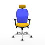 PIQUERAS Y CRESPO Silla de oficina Jorquera con mecanismo Sincro, Amarillo y Azul