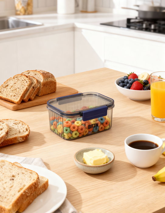 Inde Tarro PET Rectangular con Tapa Hermética de 460 ml, 13.2 x 10.8 x 6.1 cm (24 Unidades)