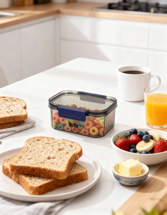 Inde Tarro PET Rectangular con Tapa Hermética de 460 ml, 13.2 x 10.8 x 6.1 cm (24 Unidades)