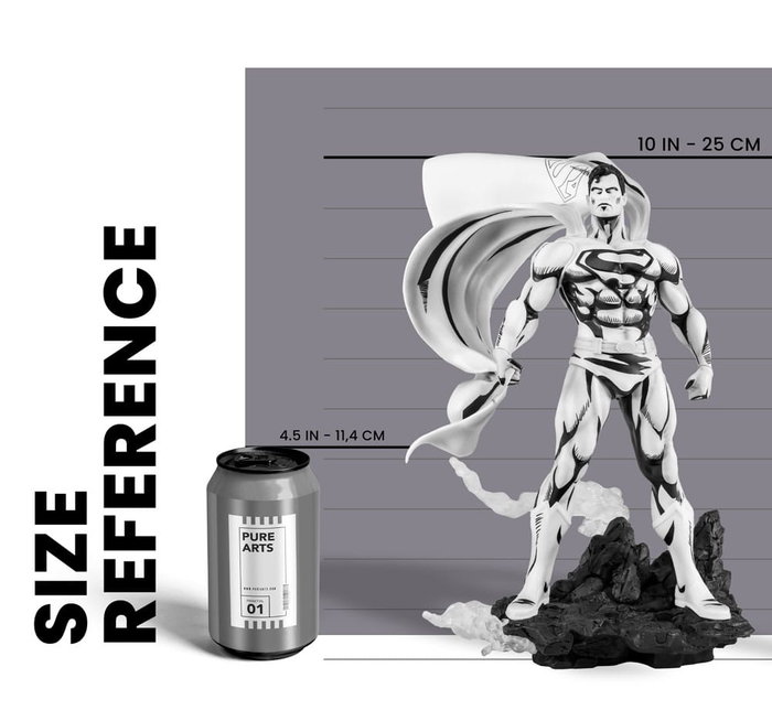 Pure Arts El hombre de acero PX Estatua Superman Black & White Version 36 cm