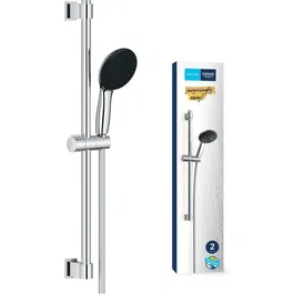 Grohe 26951001 Set de Ducha Vitalio Start 110 con Rociador de 2 Chorros, Barra 60 cm y Flexo, Cromo, Ahorro de Agua