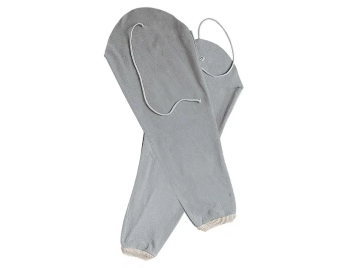 Faru Manguito para Soldador de Cuero al Cromo, Puño Elástico y Cordón, Protección Brazo, 110x135x360 mm