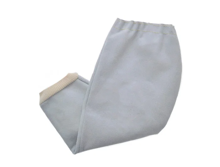 Faru Manguito para Soldador de Cuero al Cromo, Puño Elástico y Cordón, Protección Brazo, 110x135x360 mm