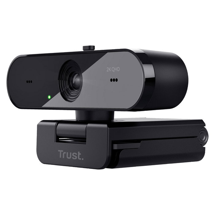 Trust TAXON Webcam QHD 2K 2560x1440p 30fps Autofoco Campo 92° Micrófono Dual USB Negro