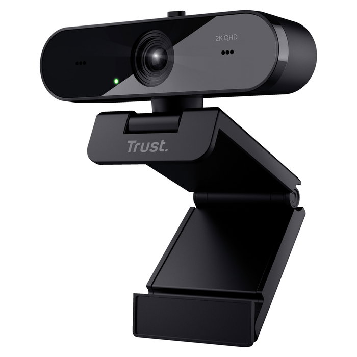 Trust TAXON Webcam QHD 2K 2560x1440p 30fps Autofoco Campo 92° Micrófono Dual USB Negro