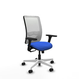 PIQUERAS Y CRESPO Silla de oficina Zulema con mecanismo Sincro, Azul y Blanco