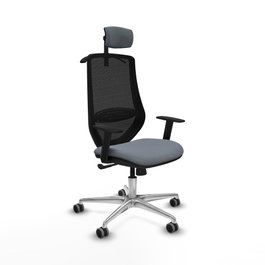 PIQUERAS Y CRESPO Silla de oficina Mardos con mecanismo Sincro, Gris y Negro