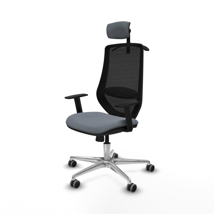 PIQUERAS Y CRESPO Silla de oficina Mardos con mecanismo Sincro, Gris y Negro