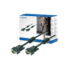 LogiLink Cable VGA HD15/M a HD15/M 1080p de 10 m, negro