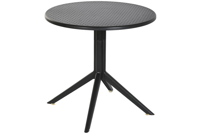 DKD Home Decor Mesa Terraza y Jardin Negro Metal y PP 80 x 75 x 80 cm