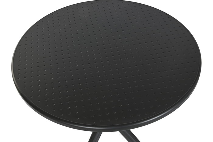 DKD Home Decor Mesa Terraza y Jardin Negro Metal y PP 80 x 75 x 80 cm