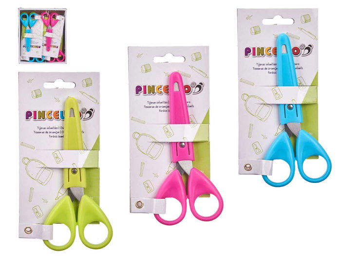 Pincello Tijera Infantil con Funda Surtida 1 x 6 x 13 cm (Set de 48)