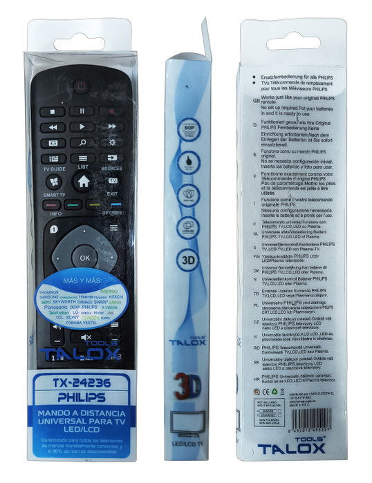 TALOX Mando a Distancia para TV LED/LCD Philips TX-24236 TALOX Mando a Distancia para TV LED/LCD Philips TX-24236