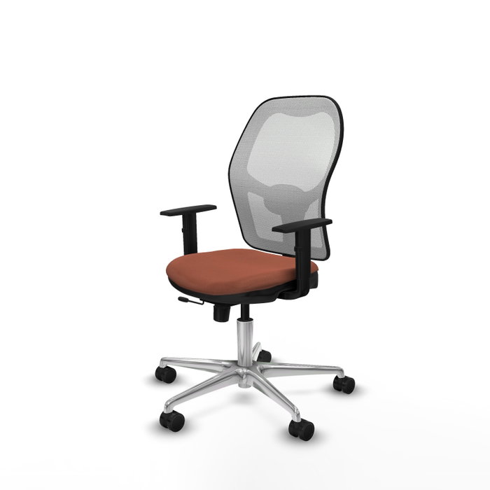 PIQUERAS Y CRESPO Silla de oficina Jorquera con mecanismo Sincro/Traslack, Tela Marrón y Malla Blanca PIQUERAS Y CRESPO Silla de oficina Jorquera con mecanismo Sincro/Traslack, Tela Marrón y Malla Blanca
