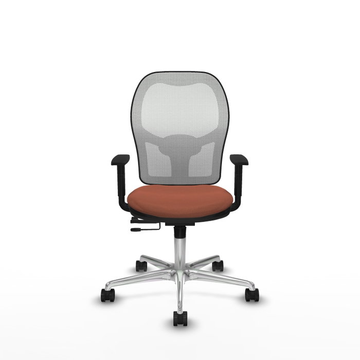PIQUERAS Y CRESPO Silla de oficina Jorquera con mecanismo Sincro/Traslack, Tela Marrón y Malla Blanca PIQUERAS Y CRESPO Silla de oficina Jorquera con mecanismo Sincro/Traslack, Tela Marrón y Malla Blanca