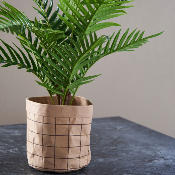 Day Cesta Multiusos Papel Cuadros Sin Asas Diámetro 20 cm Altura 20 cm