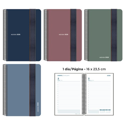 Agenda Anual (2026) Senfort Foam Espiral Tapa Pp Con Goma 160X235 D/P Surtido De 4 Agenda Anual (2026) Senfort Foam Espiral Tapa Pp Con Goma 160X235 D/P Surtido De 4