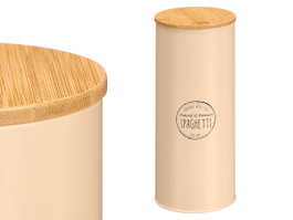 Kinvara Tarro Alto para Espagueti con Tapa de Bambú Beige