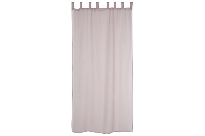 DKD Home Decor Cortina de Algodón y Poliéster Rosa Palo 140x260 cm con Trabillas