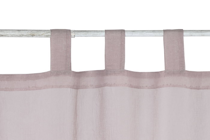 DKD Home Decor Cortina de Algodón y Poliéster Rosa Palo 140x260 cm con Trabillas