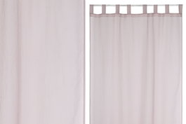 DKD Home Decor Cortina de Algodón y Poliéster Rosa Palo 140x260 cm con Trabillas