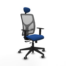 PIQUERAS Y CRESPO Silla de oficina Motilla con mecanismo Sincro/Traslack Azul y Gris