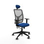 PIQUERAS Y CRESPO Silla de oficina Motilla con mecanismo Sincro/Traslack Azul y Gris