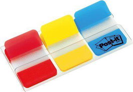 Post-It Notas Adhesivas Index Rigido Rojo Azul Amarillo - 3 Dispensadores Std 3x22