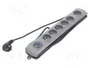 Qoltec Regleta de protección 6 tomas 3.0m gris