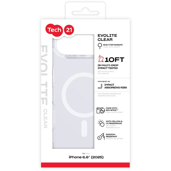 Tech21 EvoLite Case MagSafe para iPhone 17 Air Clear Tech21 EvoLite Case MagSafe para iPhone 17 Air Clear