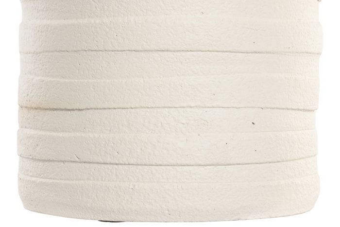 DKD Home Decor Jarrón de Terracota y Ratán con Asas Blanco y Marrón Claro