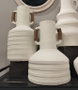 DKD Home Decor Jarrón de Terracota y Ratán con Asas Blanco y Marrón Claro