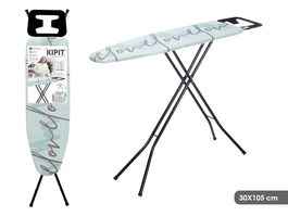 Kipit Tabla Planchar Love 30x105 cm Verde y Negro Metal y Tela (Set de 4)