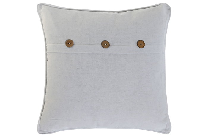 DKD Home Decor Cojín de Algodón y Poliéster con Botones Coco, Crudo