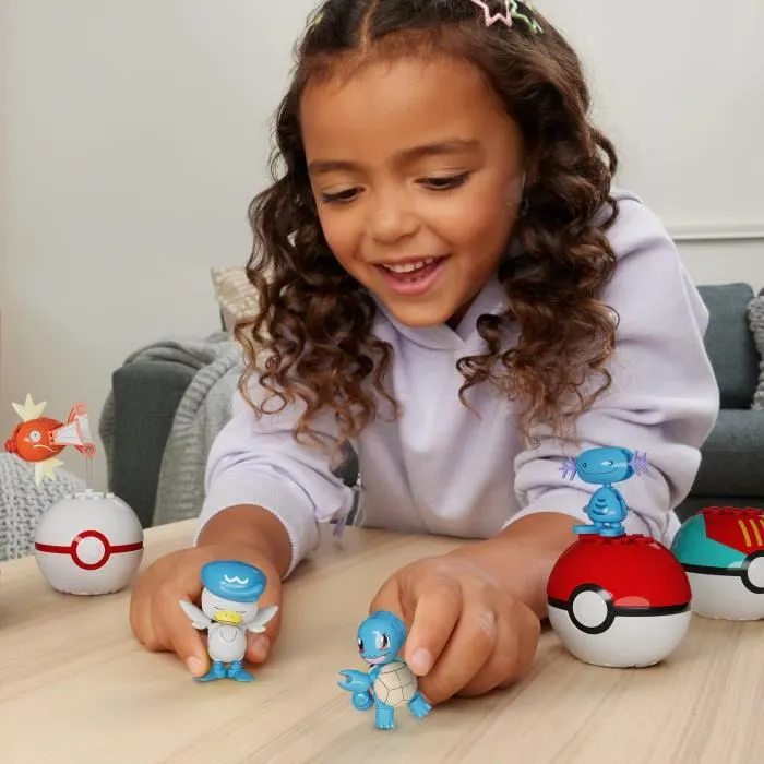 Mega JCT42 Pokémon de Agua con 4 Pokébolas para Montar, Juego de Construcción para Niños a Partir de 6 Años