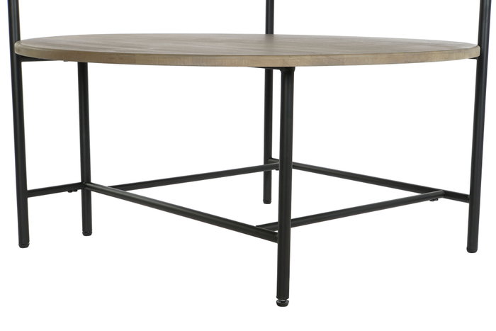DKD Home Decor Mesa de Centro de Metal, MDF y Mármol Negro