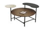 DKD Home Decor Mesa de Centro de Metal, MDF y Mármol Negro