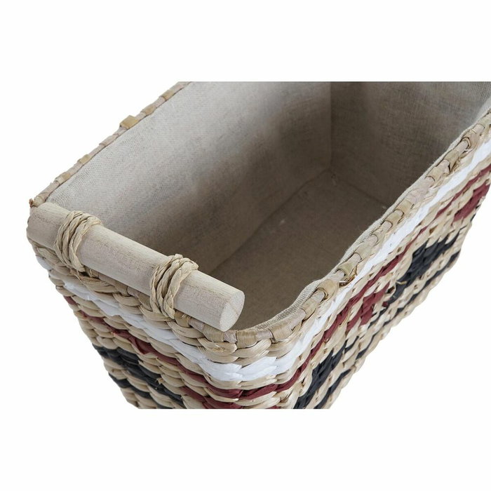 DKD Home Decor Set de 3 Cestas de Fibra y Poliéster Natural DKD Home Decor Set de 3 Cestas de Fibra y Poliéster Natural