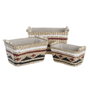 DKD Home Decor Set de 3 Cestas de Fibra y Poliéster Natural