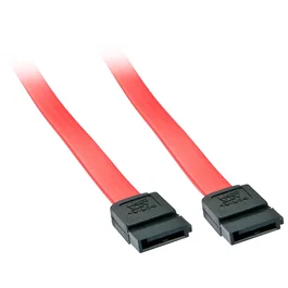 Lindy 33324 Cable SATA I 0.5m Negro y Rojo - Macho/Macho - Conectores Rectos