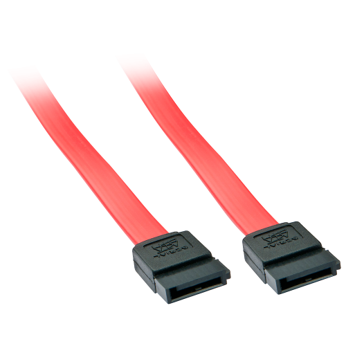Lindy 33324 Cable de datos SATA 0,5 m Negro, Rojo