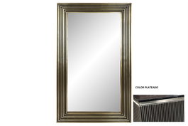 DKD Home Decor Espejo de Latón Plateado 70x120 cm