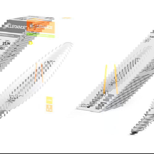 Osram Classic B 25 Filament P 1.8W 827 Clear E14 Bombilla LED 25W Blanco Cálido Osram Classic B 25 Filament P 1.8W 827 Clear E14 Bombilla LED 25W Blanco Cálido