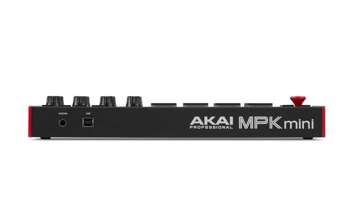 AKAIPRO MPK Mini Mk3 - Teclado Controlador MIDI USB, 25 Teclas Sensibles, Joystick 4 Vías, 8 Pads MPC, 8 Reguladores Asignables