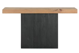 DKD Home Decor Consola Natural Negro Pino y Madera Reciclada 140 x 40 x 75 cm