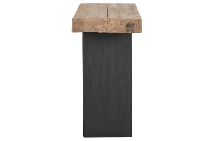 DKD Home Decor Consola Natural Negro Pino y Madera Reciclada 140 x 40 x 75 cm